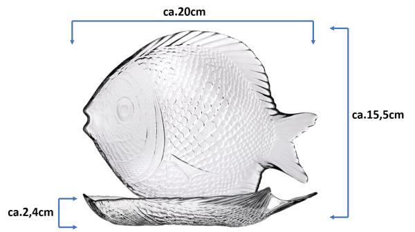 Fischteller Glas 19,5x15cm - 6 Stück